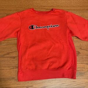 Red champion crewneck